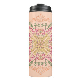 Termo Floral Soft peach kaleidoscopic Script Best Mom 