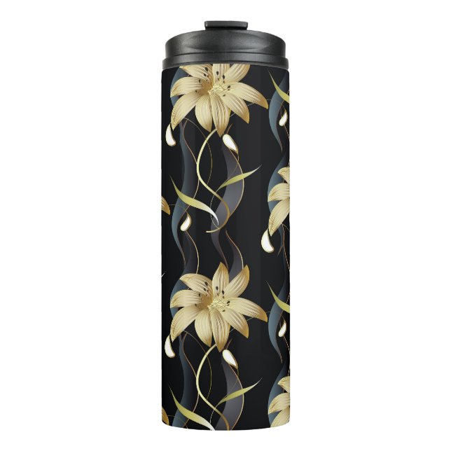Termo Floral Striped Luxury: Viñeta 3D. (Anverso)