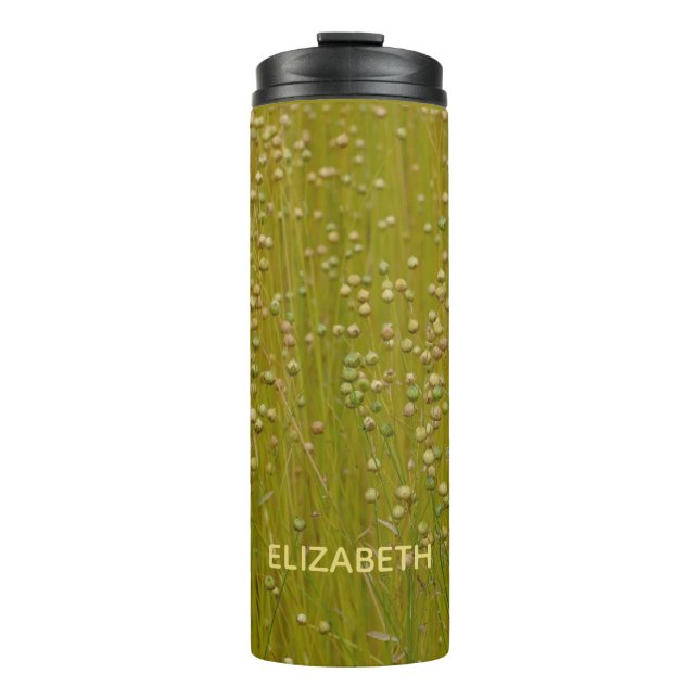 Termo Florales verdes multicolores personalizados (Anverso)