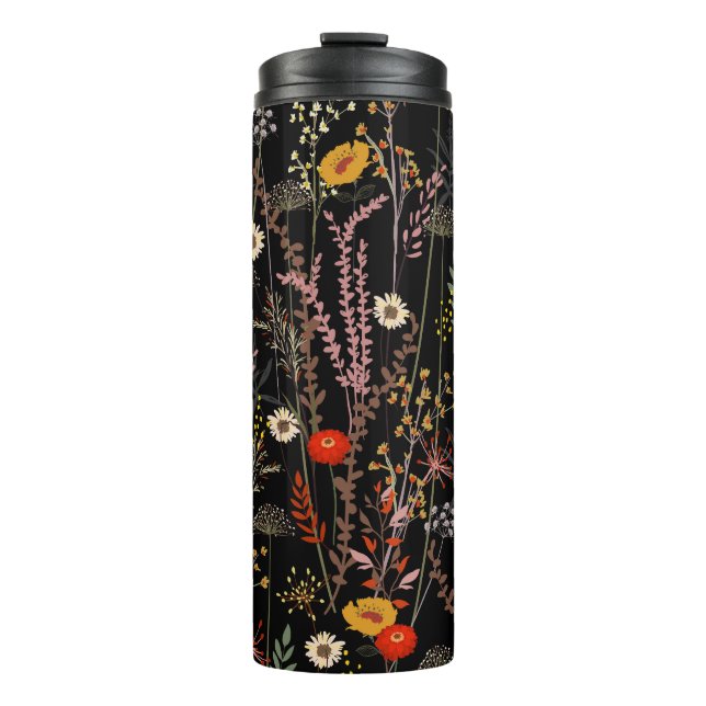 Termo Floreciente pradera flor mano dibujada (Anverso)