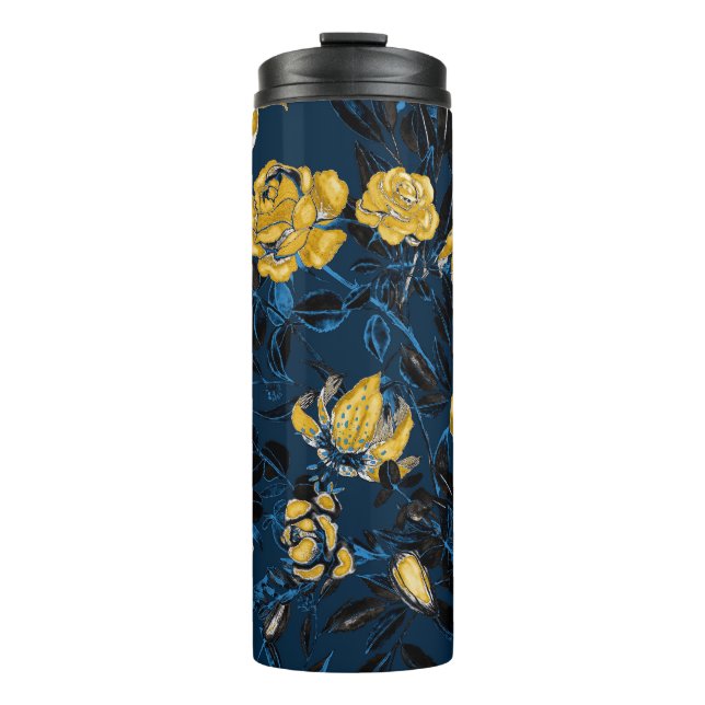 Termo Flores acuáticas: Patrón de época (Anverso)