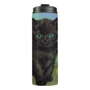 Termo Flores amarillas de gato negro Van Gogh