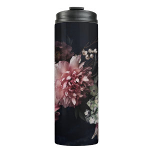 Termo Flores antiguas. Peonias, tulipanes, lirios, hidra