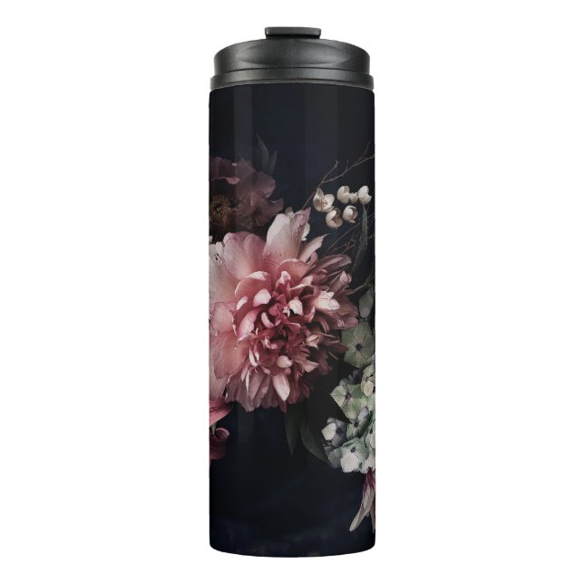 Termo Flores antiguas. Peonias, tulipanes, lirios, hidra (Anverso)