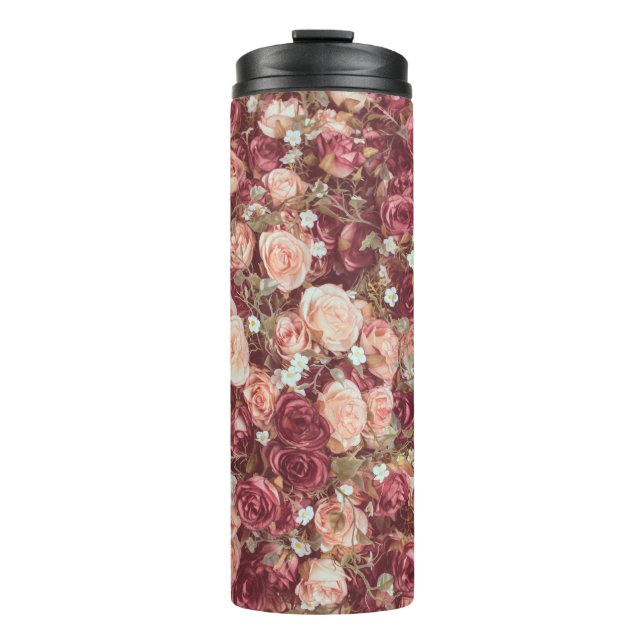 Termo Flores artificiales, hermoso fondo de tela. (Anverso)