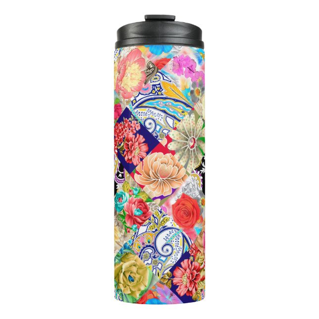 Termo Flores blancas florales sin soldadura floral Bot (Anverso)