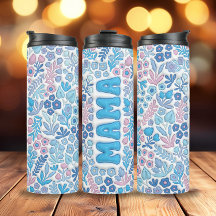 Flores Blue Boho Flores 3D infladas mamá