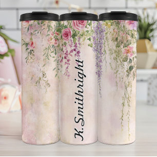 Termo Flores colgantes de acuarela con Rosas