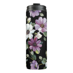 Termo Flores Cosmos Elegantes: Sin Marea acuarela.