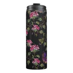 Termo Flores Datura Borradas: Arte Botánico