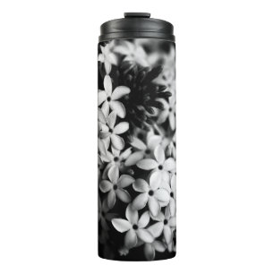 Termo Flores de blanco y negro