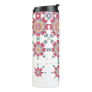 Termo Flores de color blanco morado rosado