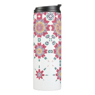 Termo Flores de color blanco morado rosado