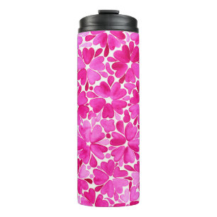 Termo Flores de color rosa delgado