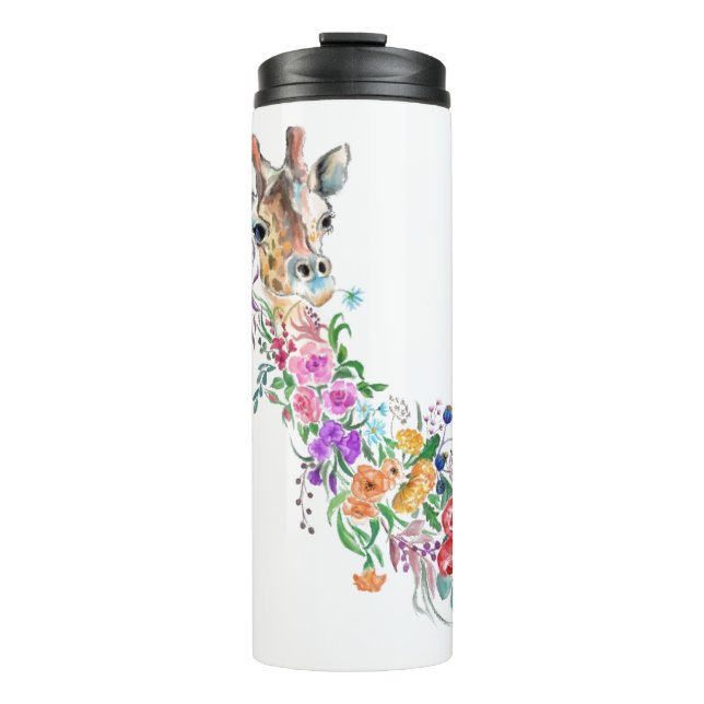 Termo Flores de colores Bouquet Giraffe - Dibujo moderno (Anverso)