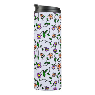 Termo Flores de colores, motivos florales, vegetación, b