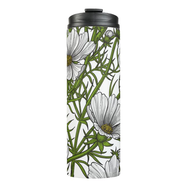 Termo Flores de cosmos blancos (Anverso)