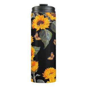 Termo Flores de estampado floral sin soldadura sobre fon