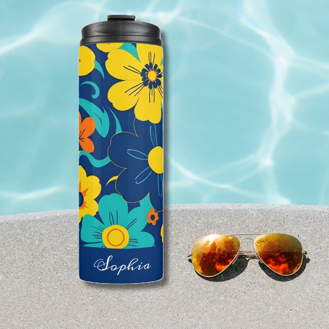 Termo Flores de estilo retro-flor de estilo dopaminérgic (Colorful Rush Blooms-Dopamine Style-Thermal Tumbler)