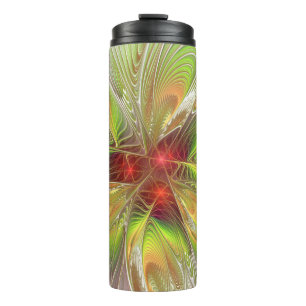 Termo Flores de fantasía fractal blandas y tendientes