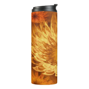 Termo Flores de fantasía térmica tumbler amarillas