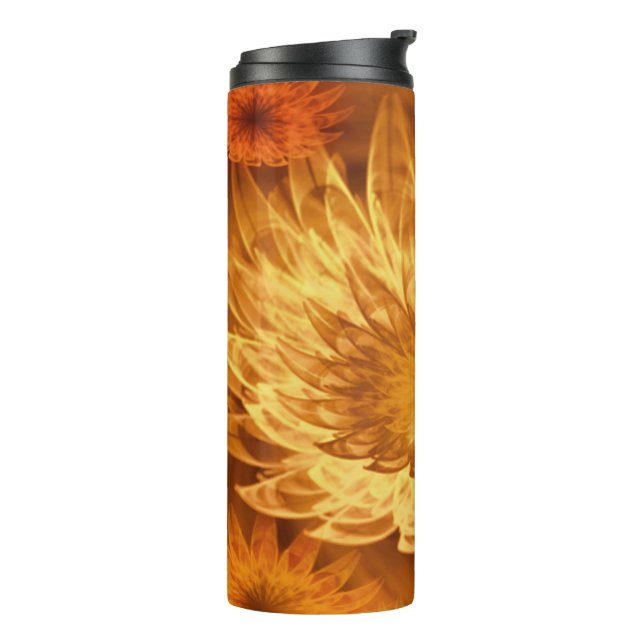 Termo Flores de fantasía térmica tumbler amarillas (Rotado hacia la izquierda)