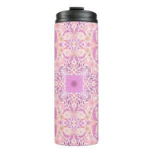 Termo Flores de jardín retro en rosa