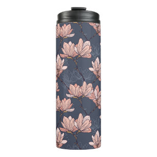 Termo Flores de magnolia japonesas, sin costura, de esti