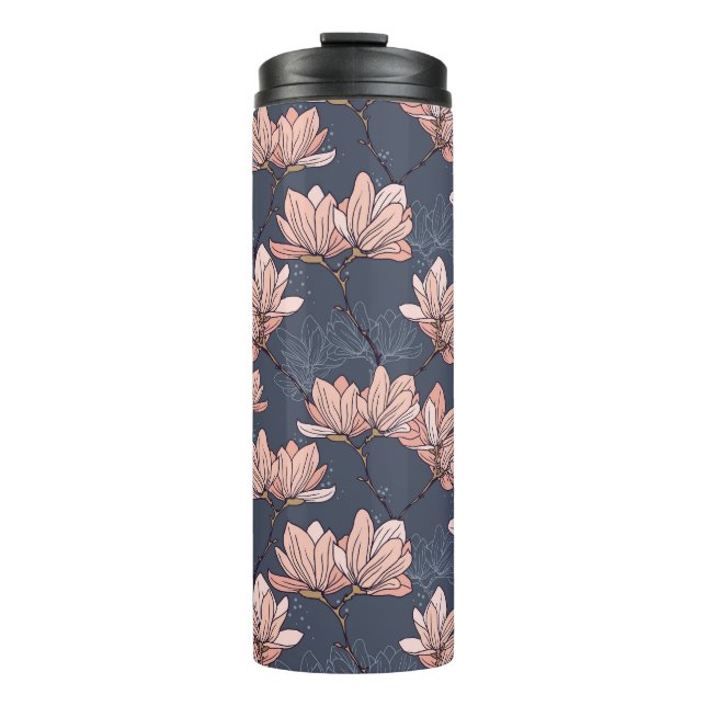 Termo Flores de magnolia japonesas, sin costura, de esti (Anverso)