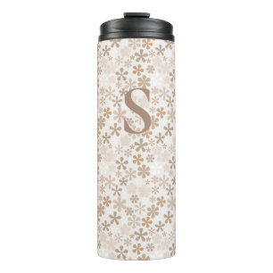 Termo Flores de margarita beige estética floral Ditsy br