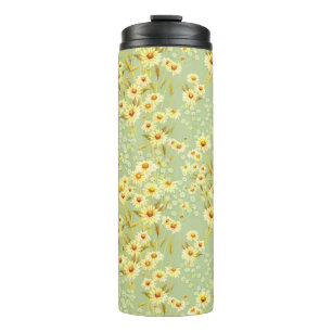 Termo Flores de margarita: Las Acuarelas Oscuras Sin Mar