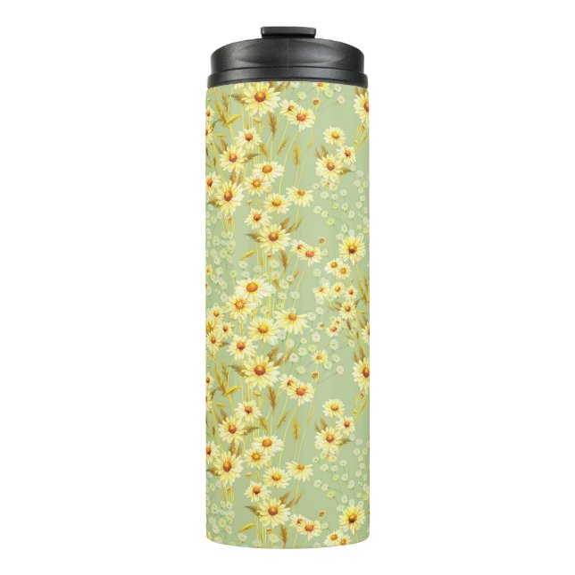 Termo Flores de margarita: Las Acuarelas Oscuras Sin Mar (Anverso)