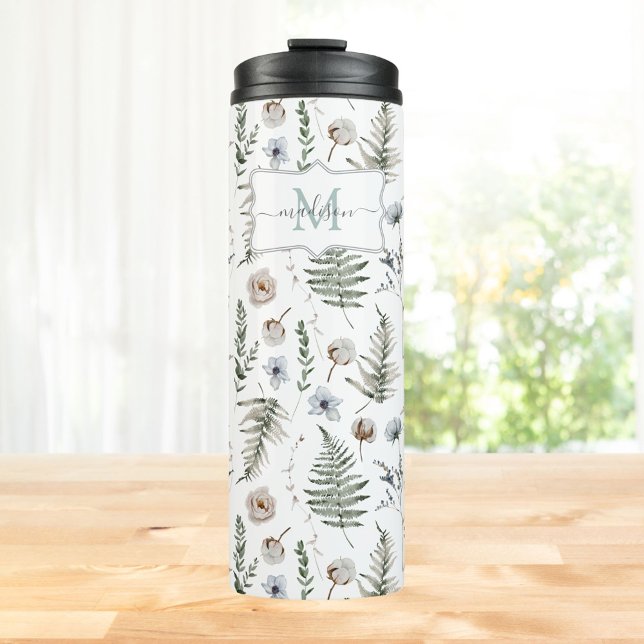 Termo Flores de monograma y hojas de hierro (In situ)