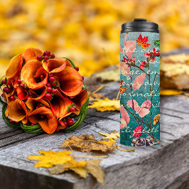 Termo Flores de otoño brillantes Cones Castañas Inspirad