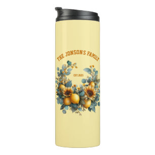Termo Flores de otoño y decoración familiar de los lemon