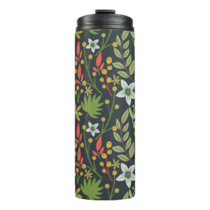 Termo Flores de patrón sin costura y flor coloridas