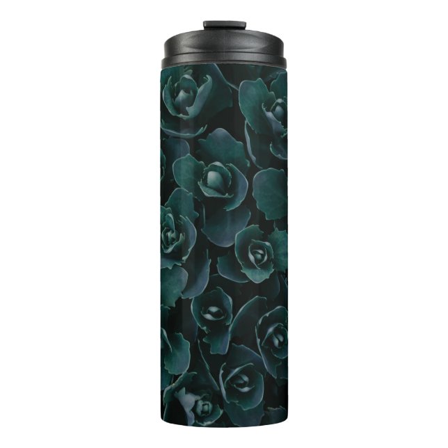 TERMO FLORES DE PETAL GRIS EN SANGRE (Anverso)