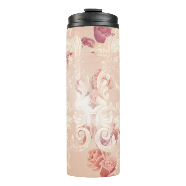 Termo Flores de rosa de época y adornos barrocos (Anverso)