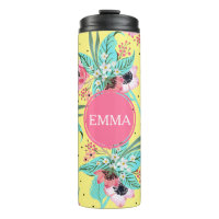Flores de verano Tumbler térmico personalizado ama