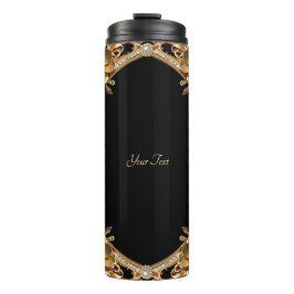 Termo Flores Decorativas de Oro