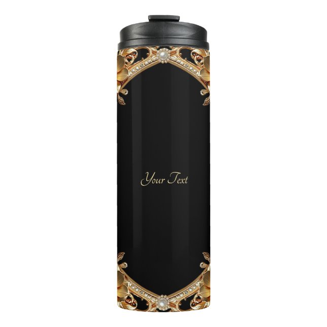 Termo Flores Decorativas de Oro (Anverso)
