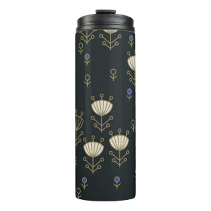 Termo Flores étnicas: diseño ornamental vintage