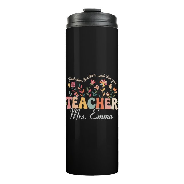 Termo Flores Groovy Personalizadas Regalo Personalizado  (Anverso)