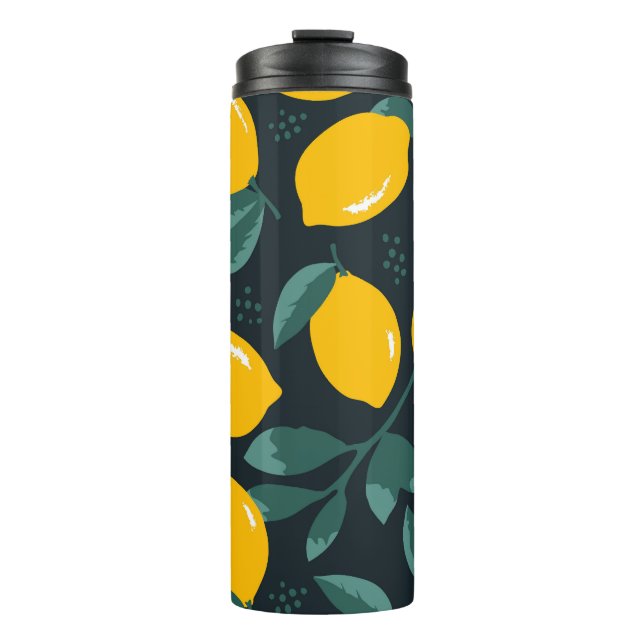 Termo Flores Lemones, Textura Vintage De Verano. (Anverso)