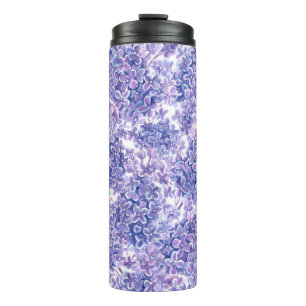 Termo Flores lilac violeta de acuarela