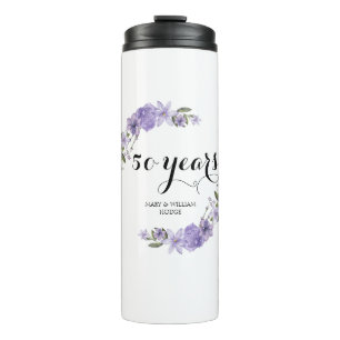 Termo Flores moradas de lavanda 50 aniversario boda