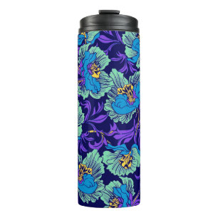 Termo Flores moradas y azules William Morris