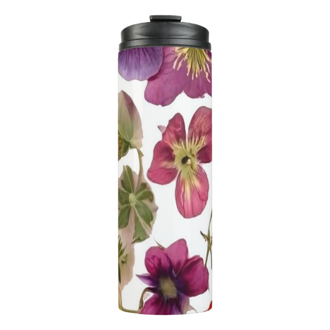 Termo Flores Presionadas bonitos - (Anverso)