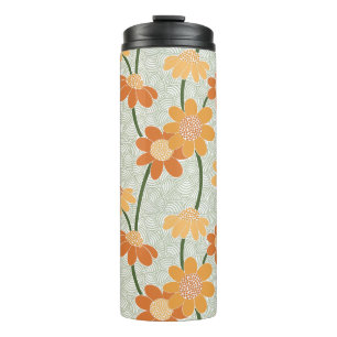 Termo Flores retro de los años 70 apagadas