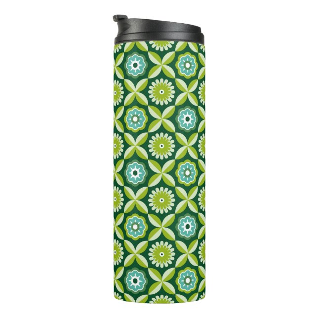 Termo Flores retro verdes (Rotado hacia la derecha)